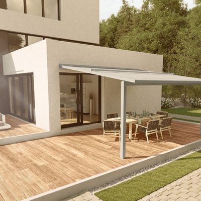 Geradlinige Pergola-Markise Perea P60 mit filigraner Optik